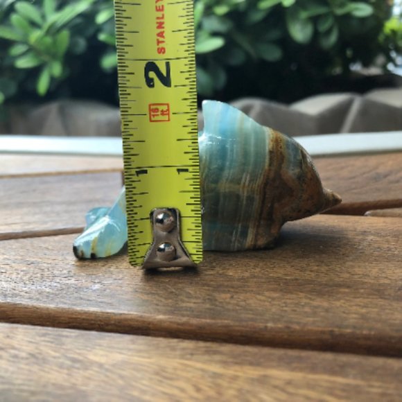 Argentinian Blue Calcite Dolphin Carving, Hand Carved Dolphin, Ocean Decor - Picture 6 of 6